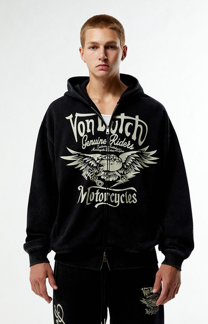 Von Dutch Men's Moto Full Zip Hoodie - 0190513430001