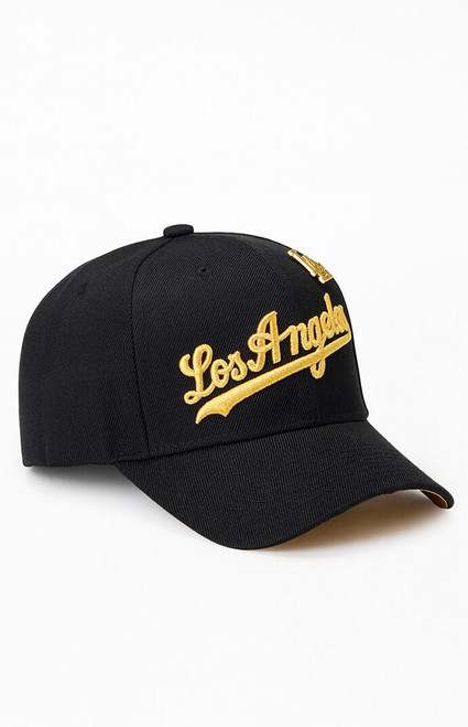 Mitchell & Ness Men's MLB LA Dodgers Gold Pin Pro Snapback Hat - 0641514810034
