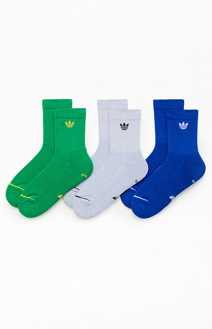 adidas Men's 3 Pack Originals Trefoil Crew Socks - 0634505030015