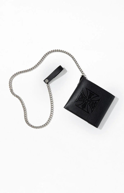 West Coast Choppers Men's Embossed Logo Chain Wallet - 0635603260001