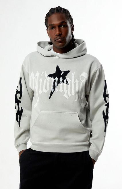 Pacsun Men's Midnight Raw Applique Rhinestone Hoodie - 0193522800017