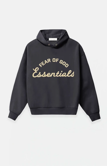 Fear of God ESSENTIALS Men's Faded Black Training '90s Hoodie - 0192468680089407