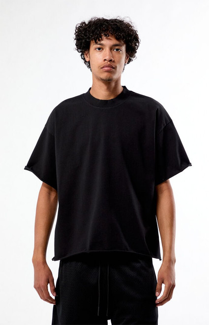Pacsun Men's Black Heavyweight Cropped T-Shirt - 0120522800116