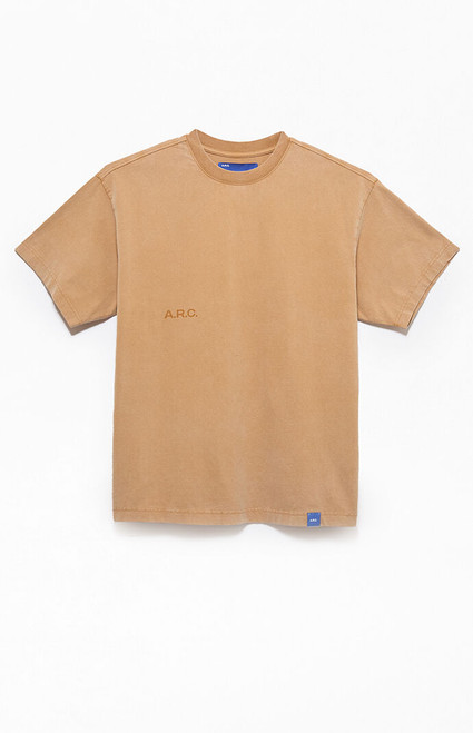 A.R.C. Men's Brown Vintage Wash Heavyweight Oversized T-Shirt - 0140484260107