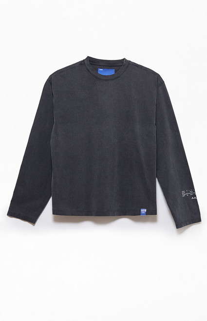 A.R.C. Men's Black Vintage Wash Heavyweight Long Sleeve T-Shirt - 0140484260118