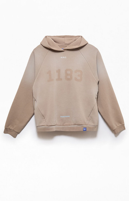 A.R.C. Men's 1183 Khaki Vintage Wash Heavyweight Raglan Oversized Fleece Hoodie - 0140484260126
