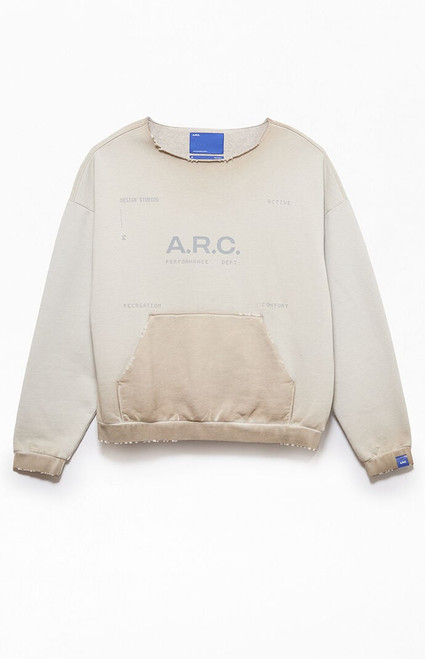 A.R.C. Men's Khaki Vintage Wash Heavyweight Fleece Cutoff Sweatshirt - 0140484260128