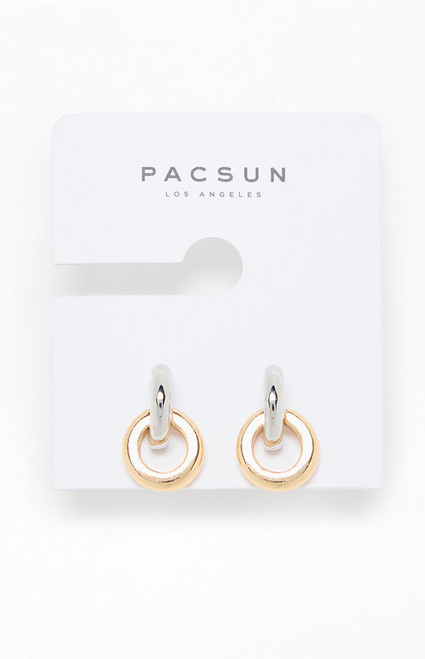 Pacsun Women's Silver & Gold Circle Earrings - 0656603660007