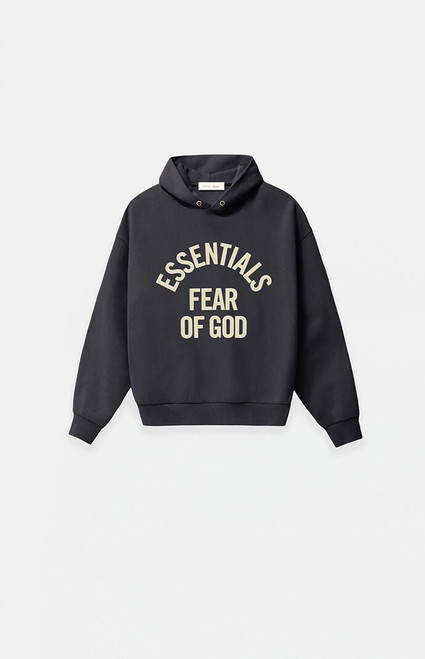 Fear of God ESSENTIALS Men's Kids Faded Black Campus '90s Hoodie - 0785468680090