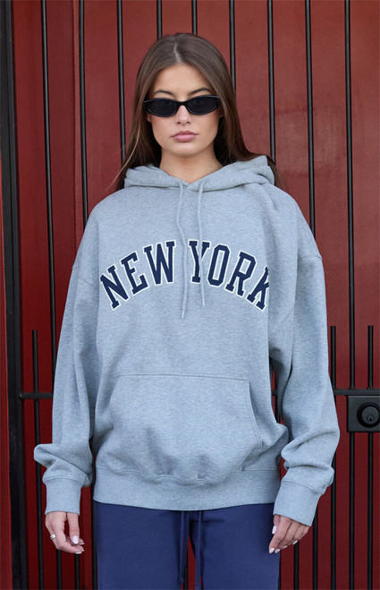 John Galt Women's Melange Christy New York Oversized Hoodie - 0793601600021