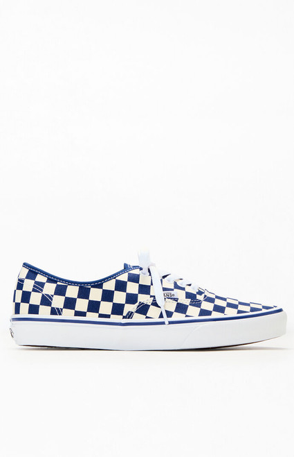 Vans Men's Blue & White Checkerboard Authentic Shoes - 0530037910008997