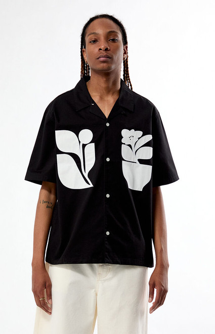 Pacsun Men's Pebble Woven Camp Shirt - 0180250500046