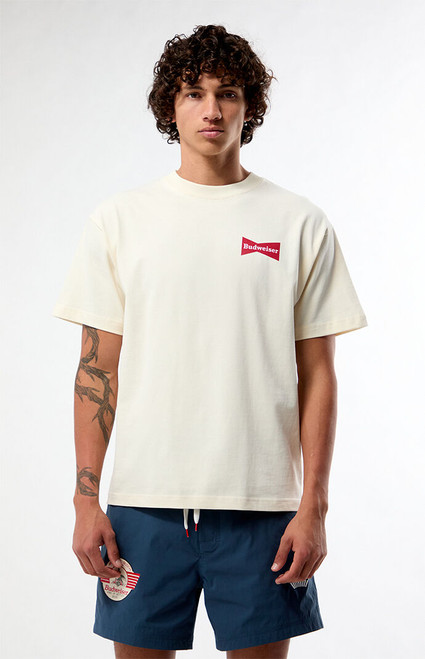Budweiser Men's by Pacsun Paisley Logo T-Shirt - 0097603260055