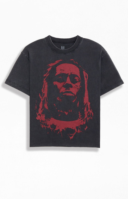 Men's Lil Wayne Red Big Face T-Shirt - 0097511160091