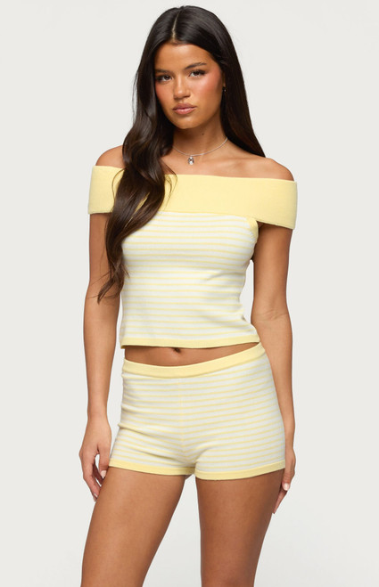 Edikted Women's Camil Striped Knit Top - 0263609690129
