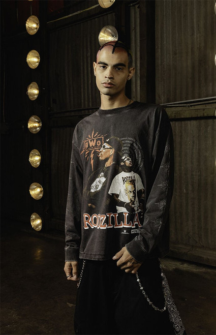 RODMAN BRAND Men's x nWo Zap Long Sleeve T-Shirt - 0103603260032