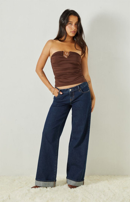 Beverly and Beck Women's Lila Stone Center Hardware Tube Top - 0731461580039
