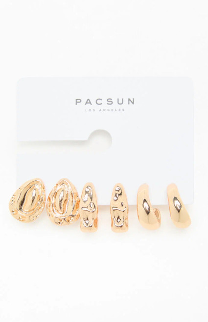 Pacsun Women's 3 Pack Zoey Chunky Earrings - 0656603660022