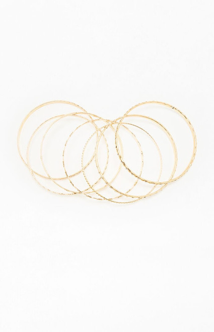 Pacsun Women's Greta Metal Bangle Set - 0656491390007