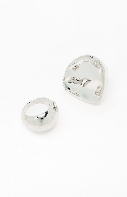 Pacsun Women's 2 Pack Vivian Chunky Rings - 0656610470040