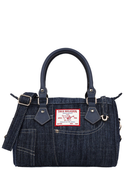 True Religion Women's Dark Denim Heritage Satchel Bag - 0276141730046
