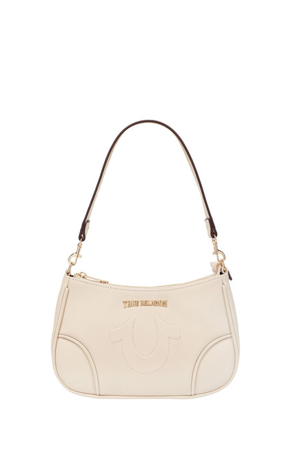 True Religion Women's Cream Trapunto Logo Shoulder Bag - 0276141730068