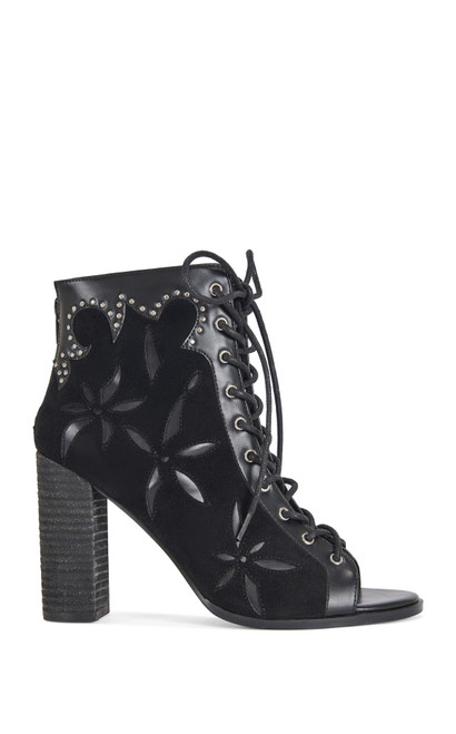 AZALEA WANG Women's Mirona Black Western Peep Toe Booties - 0580611590132