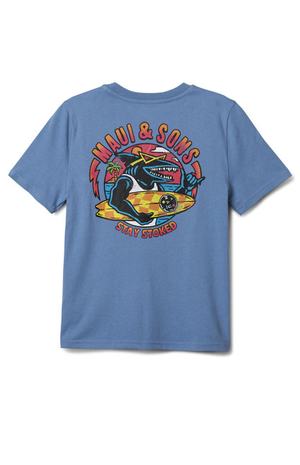 Maui & Sons Men's Kids Stoked Short Sleeve T-Shirt - 0236610910004