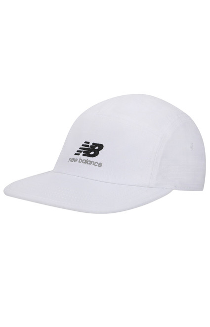 New Balance Men's 5-Panel Stacked NB Logo Big Teal Blue Camper Hat - 0243603580007