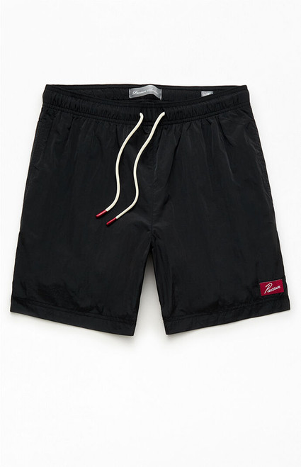 Pacsun Men's Black Salt Solid 6" Volley Swim Trunks - 0150609530110
