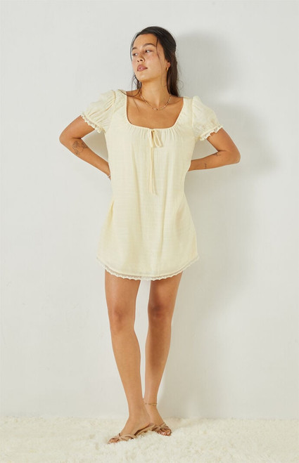 Beverly and Beck Women's Naomi Lace Trim Short Sleeve Babydoll Dress - 0870471630047