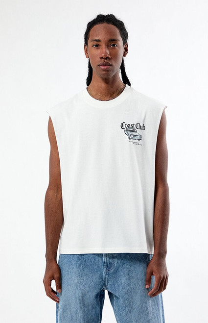 Pacsun Men's Coast Club Cut Off Muscle T-Shirt - 0124468680053