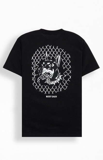 Rest Easy Men's Beware Dog T-Shirt - 0097609670041