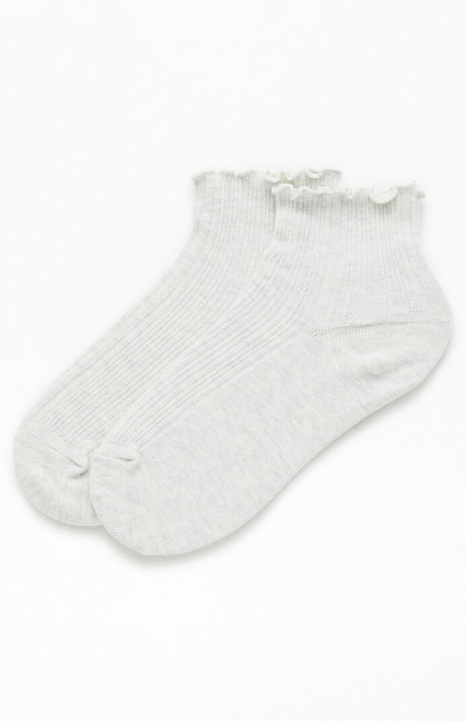 John Galt Women's Ribbed Ruffle Ankle Socks - 0679601600177