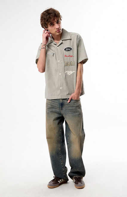 FORD Men's Striped Work Shirt - 0180611110014