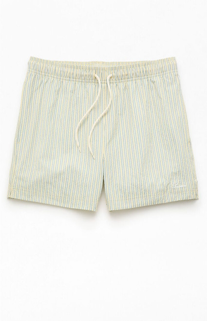 Pacsun Men's Smiley Stripe Seersucker 4.5" Swim Trunks - 0150609530103