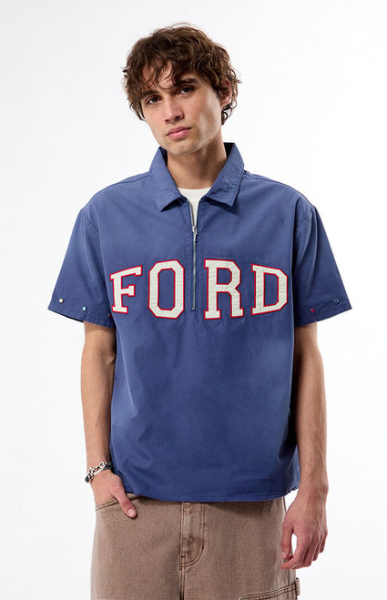 FORD Men's Quarter Zip Stud Shirt - 0180611140274