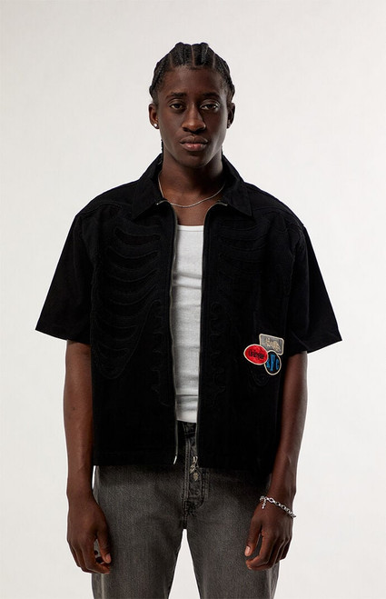 Civil Men's Dealer Vince Zip Up Short Sleeve Shirt - 0181460120001