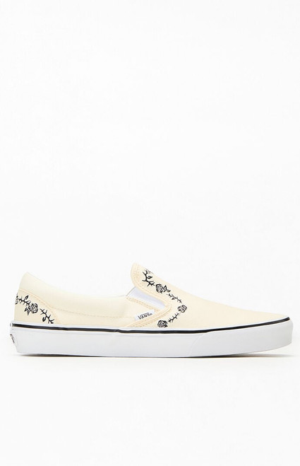 Vans Men's Rose & Thorn Embroidered Classic Slip-On Shoes - 0530037910006010