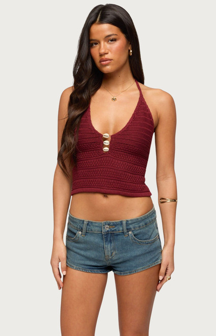 Edikted Women's Backless Coastal Charm Crochet Top - 0263609690171