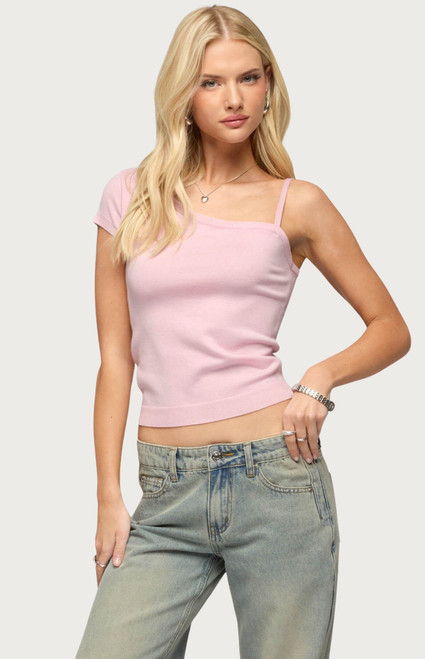 Edikted Women's Lorelai Asymmetric Knit Top - 0263609690173