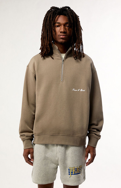 MUSEUM OF PEACE & QUIET Men's Signature Quarter Zip Sweatshirt - 0190611300004