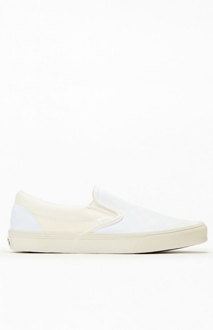 Vans Men's Checkerboard Blanc De Blanc Classic Slip-On Shoes - 0530037910030739