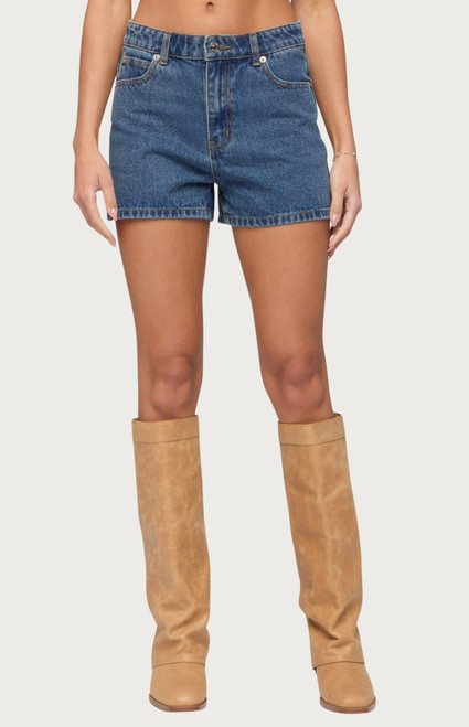 Edikted Women's Milena High Rise Denim Shorts - 0267609690059