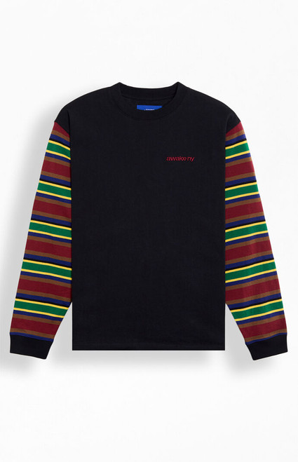 Awake NY Men's 94 Striped Long Sleeve T-Shirt - 0125603440107