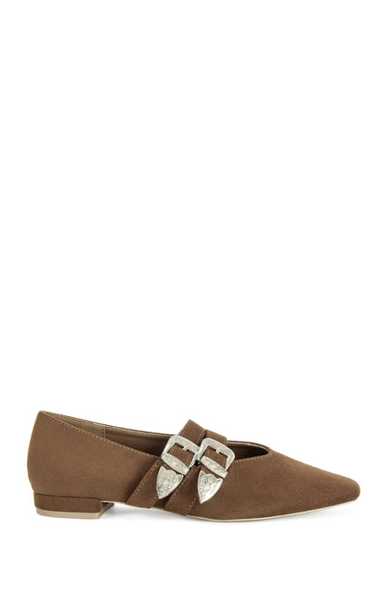 AZALEA WANG Women's Marius Tobacco Western Ballet Flats - 0275611590002