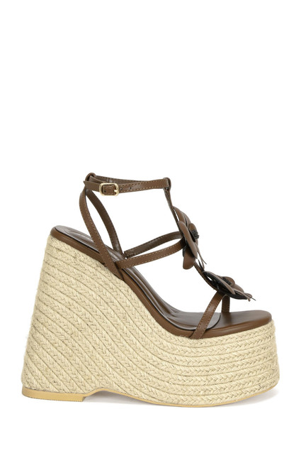 AZALEA WANG Women's Barossa Floral Platform Wedge Sandals - 0275611590007