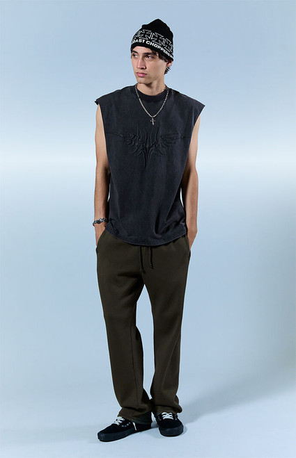 Pacsun Men's Olive Johnny Fleece Straight Sweatpants - 0133484260043