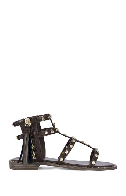 AZALEA WANG Women's Chalice Chocolate Gladiator Sandals - 0275611590033