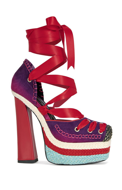 AZALEA WANG Women's Fonteyn Red Ballerina Platform Sandals - 0275611590040